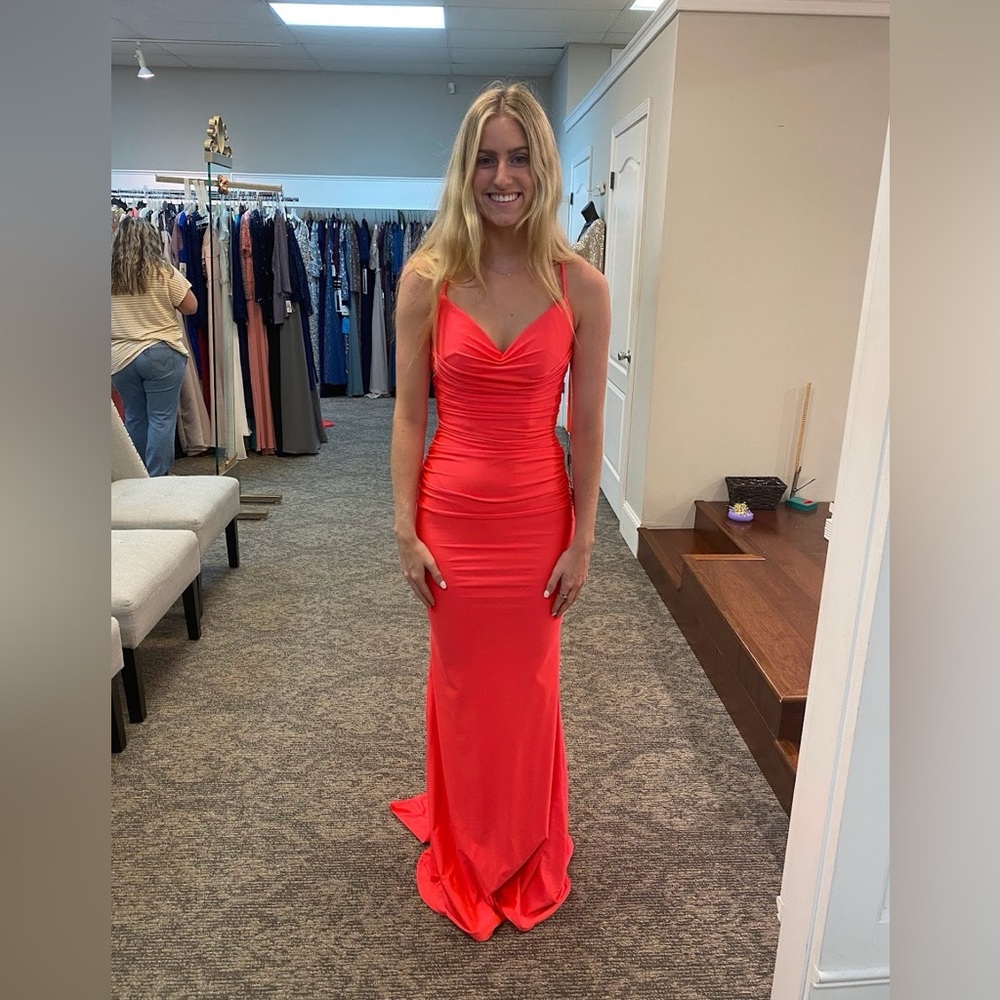 Elegant Coral Evening Gown